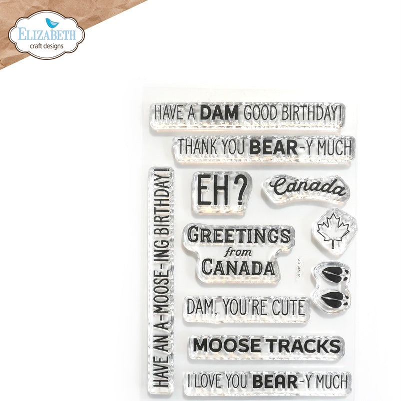 Elizabeth Craft Designs Oh Canada Sentiments Stamp Set